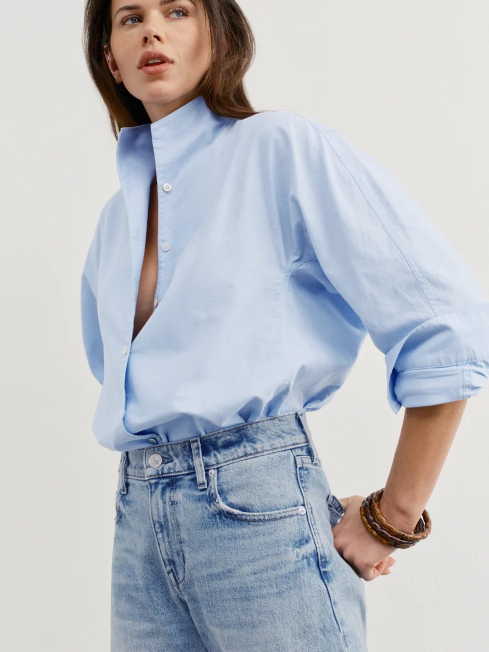 AYR The Tate Button Down Shirt Blue Oxford Women’s Size Medium | New With Tags - Picture 2 of 5